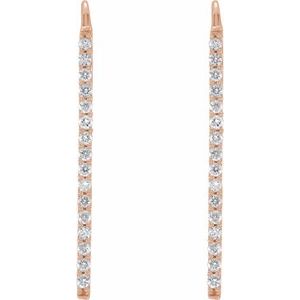 14K Rose Gold 1/3 CTW Natural Diamond Bar Earrings – image 2