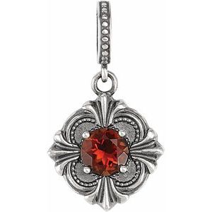 Sterling Silver Natural Madeira Citrine Vintage-Inspired Pendant