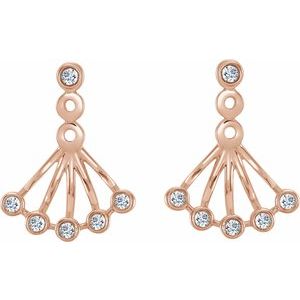 14K Rose Gold 1/6 CTW Natural Diamond Earrings – image 2