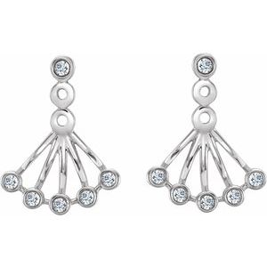 14K White Gold 1/6 CTW Natural Diamond Earrings – image 2