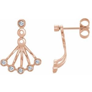 14K Rose Gold 1/6 CTW Natural Diamond Earrings
