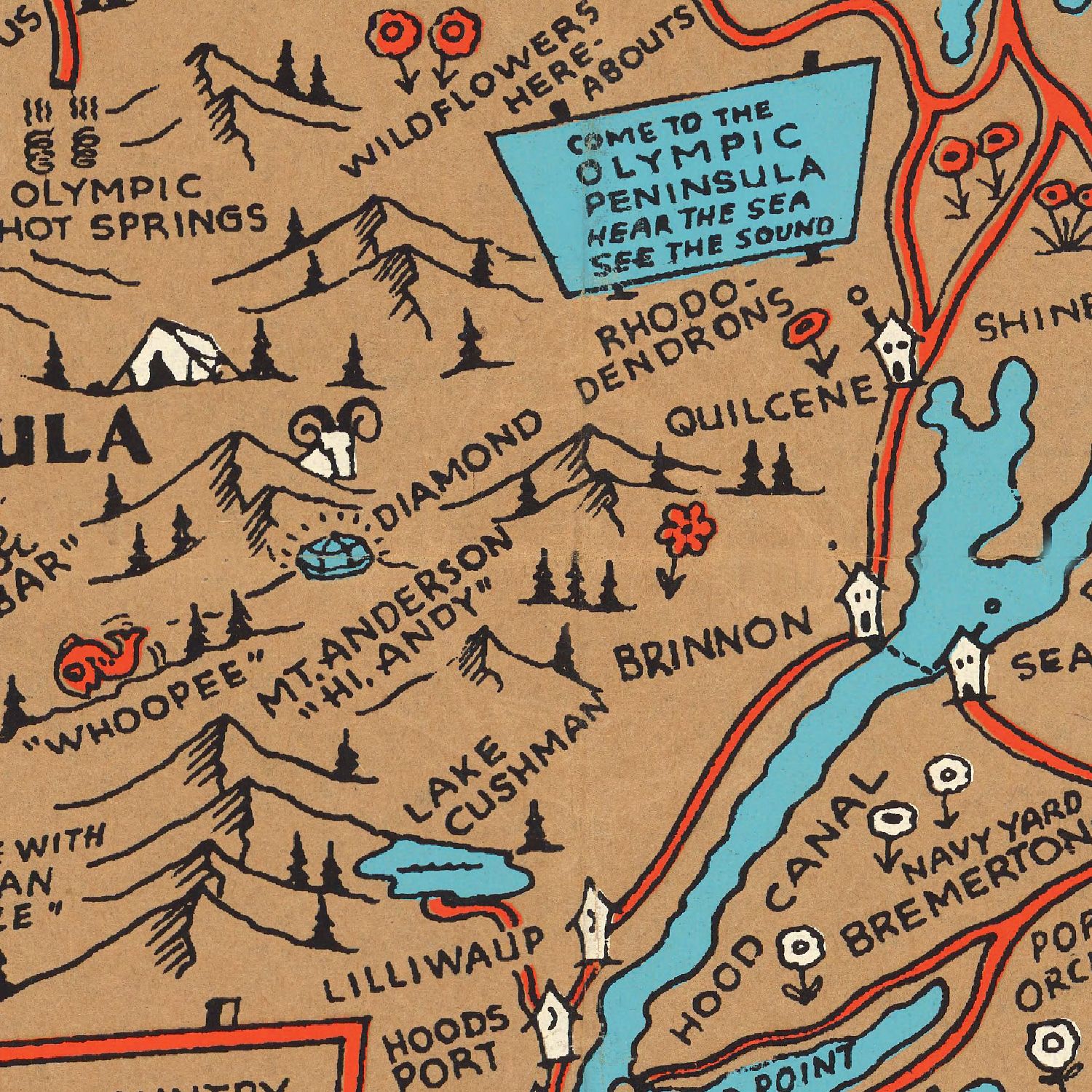Vintage Map of Seattle, Washington 1934