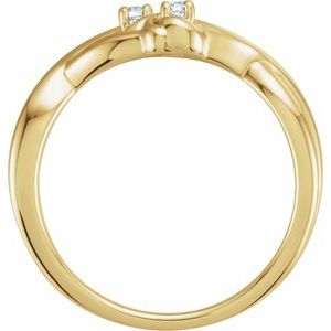 14K Yellow Gold  .06 CTW Natural Diamond Double Knot Ring