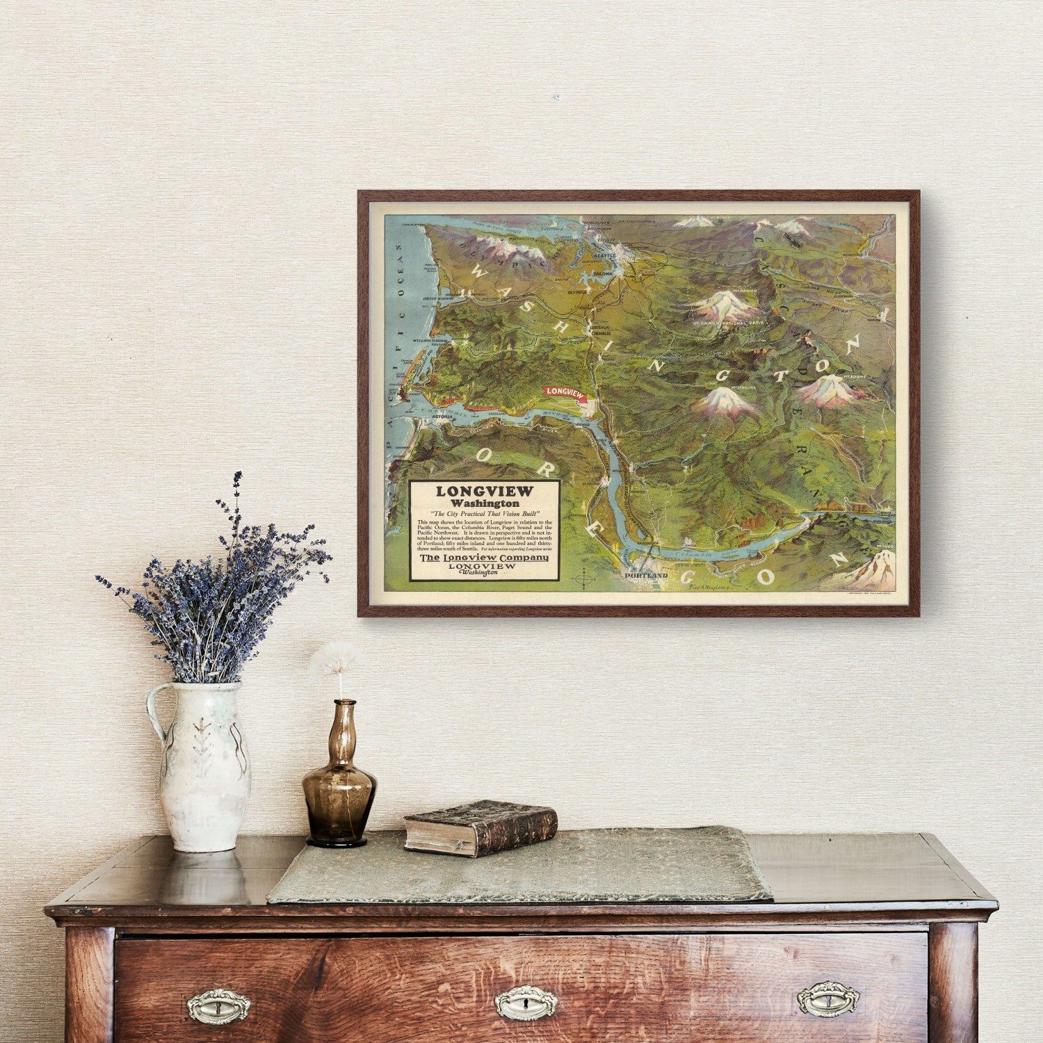 Vintage Map of Seattle, Washington 1923