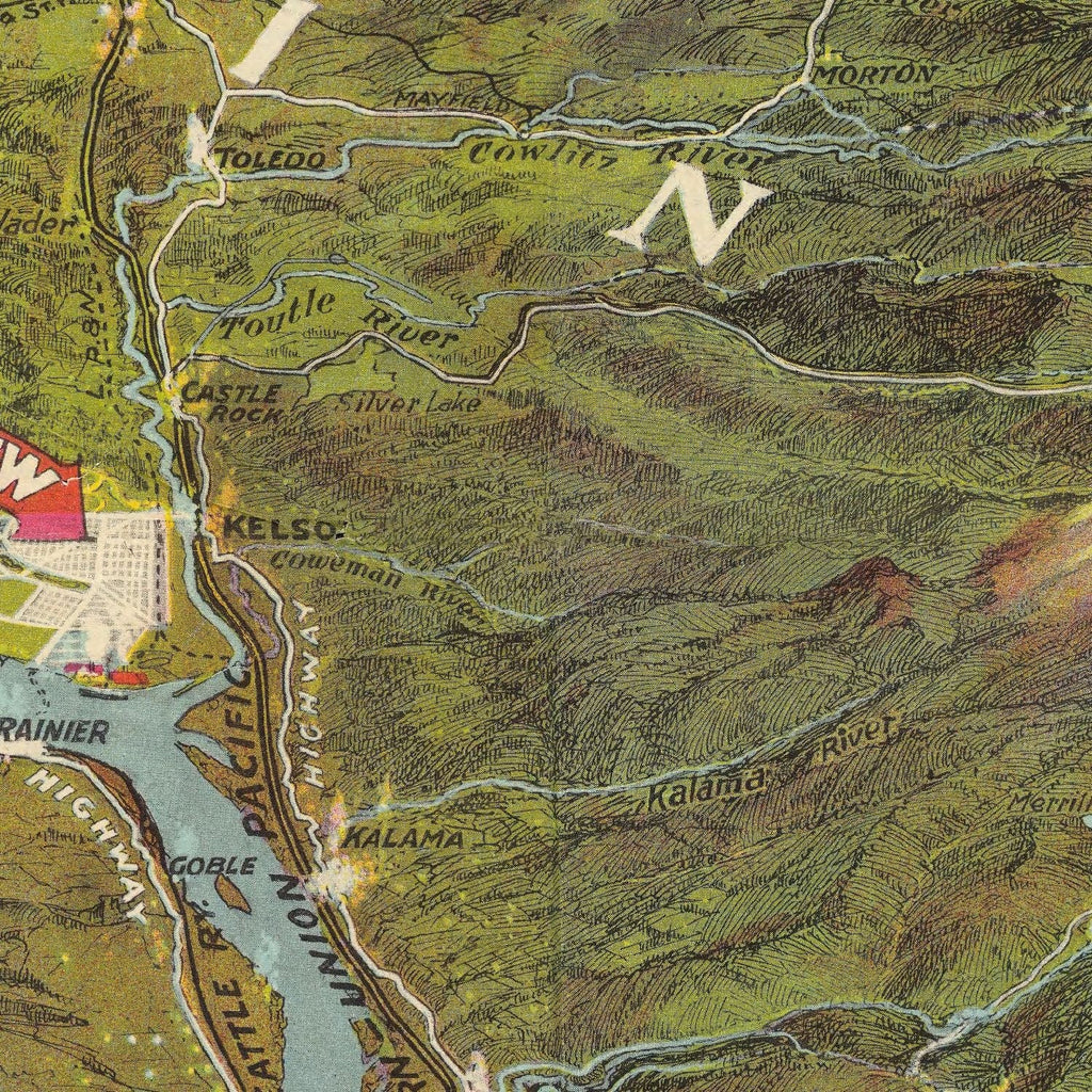 Vintage Map of Seattle, Washington 1923