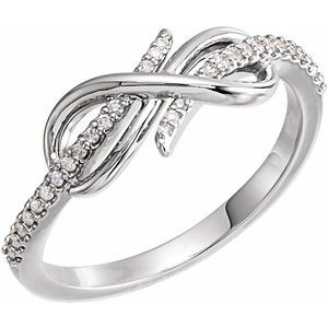 Platinum 1/10 CTW Natural Diamond Infinity-Inspired Ring