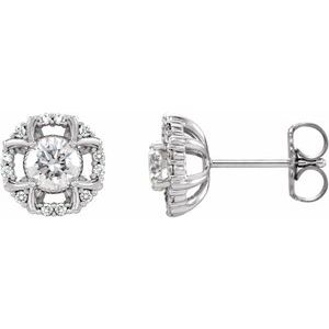 14K White Gold 5/8 CTW Natural Diamond Earrings