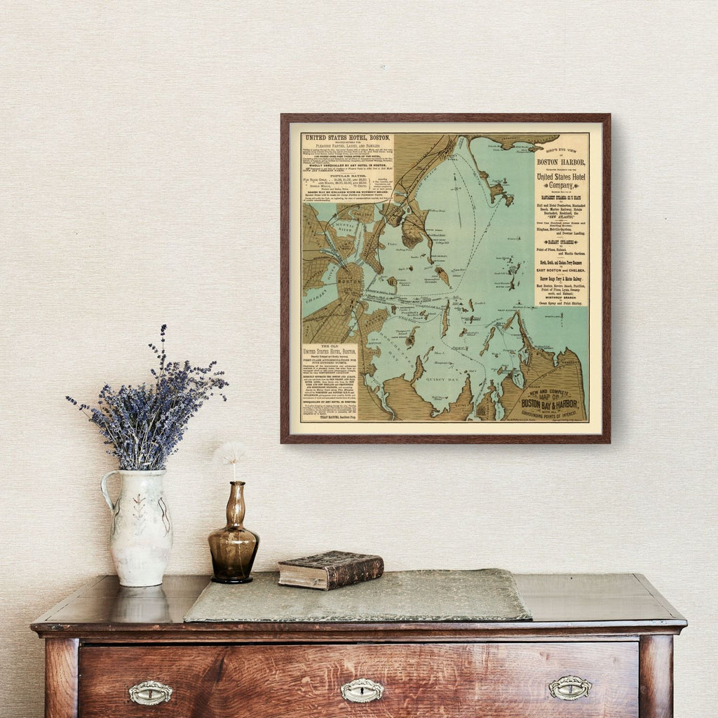 Vintage Map of Boston, Massachusetts 1884