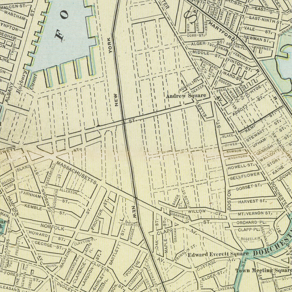 Vintage Map of Boston, Massachusetts 1901