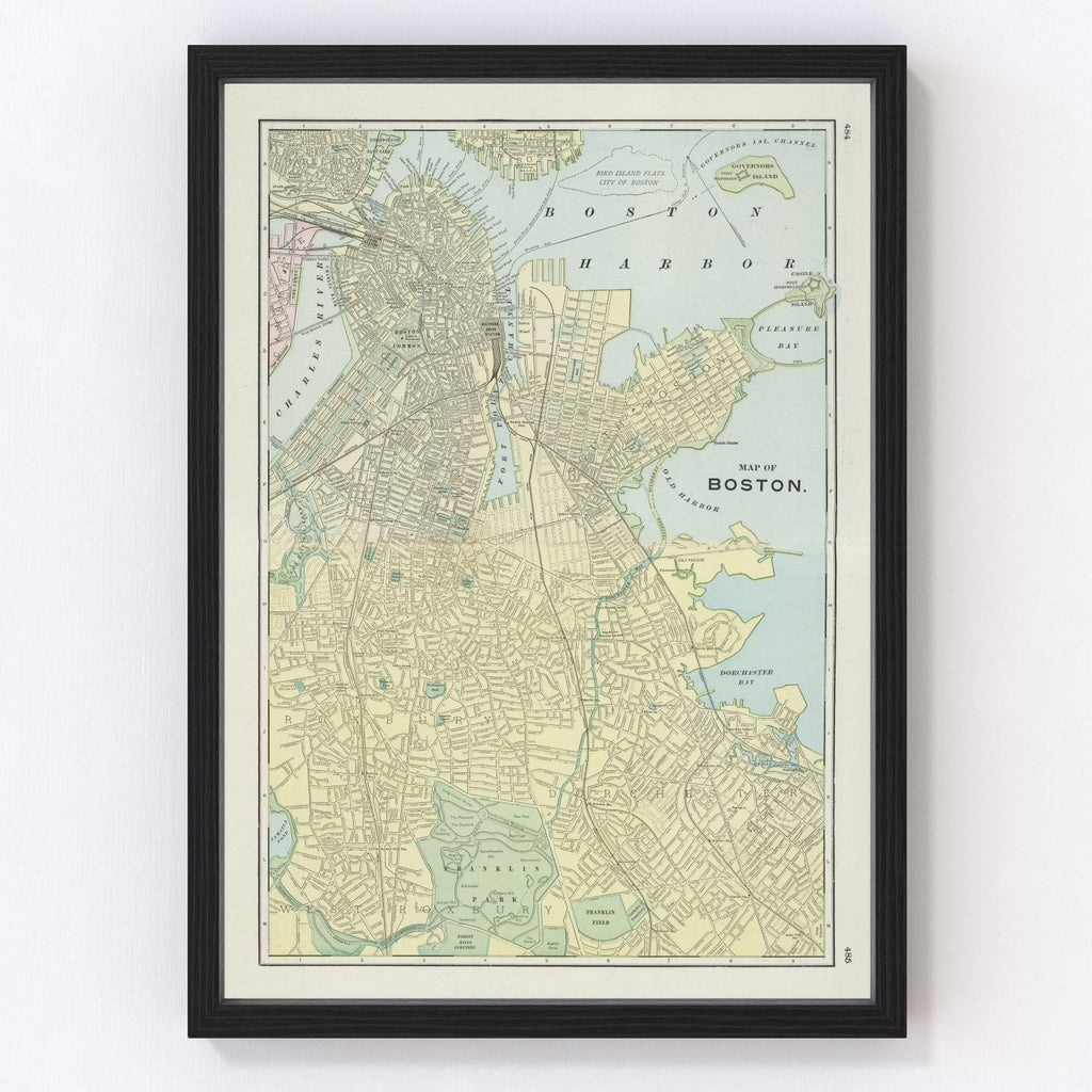 Vintage Map of Boston, Massachusetts 1901