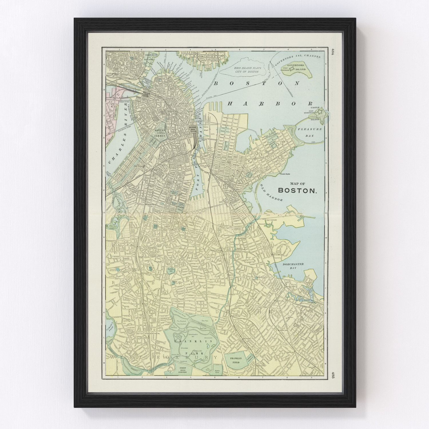 Vintage Map of Boston, Massachusetts 1901