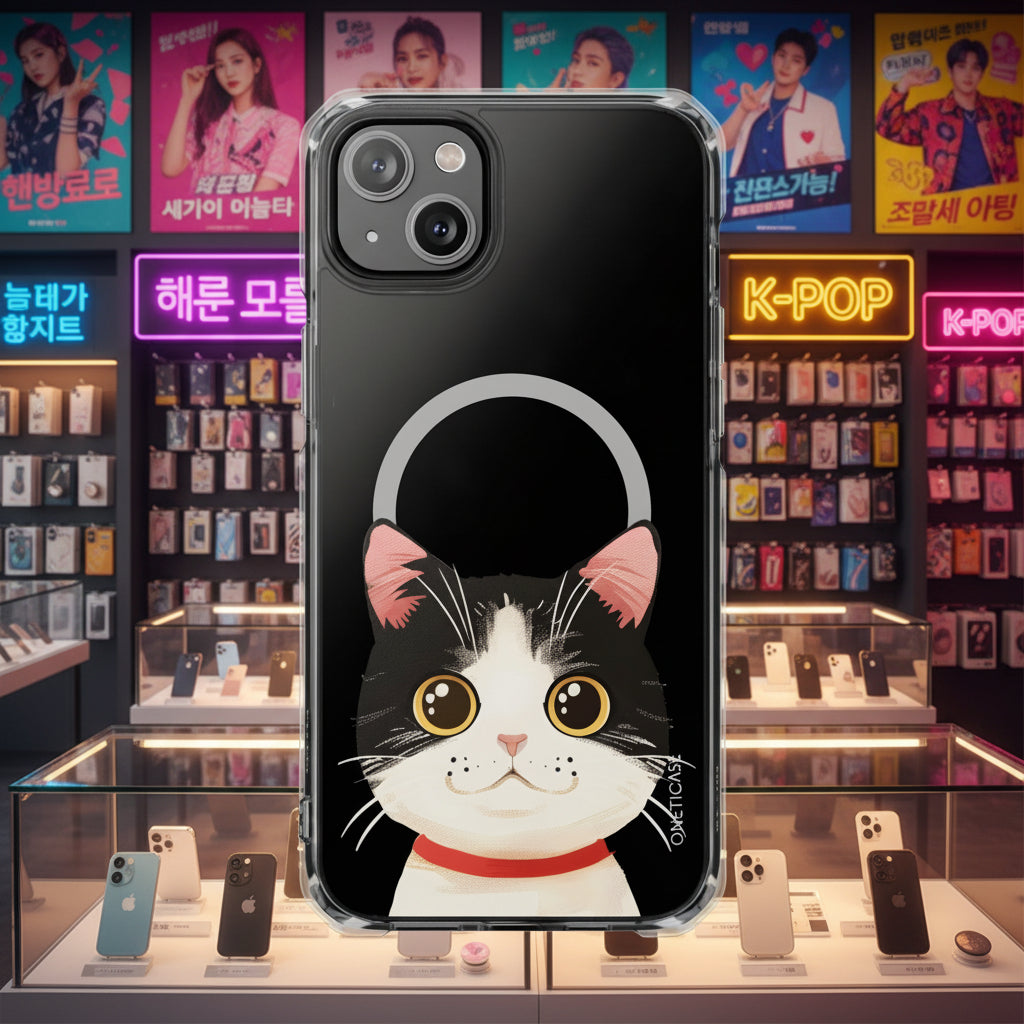 Tuxedo Cat Magnetic Clear Case for iPhone Series