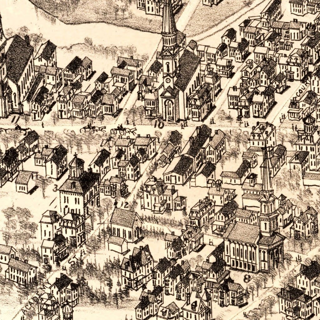 Vintage Map of Arlington, Massachusetts 1884