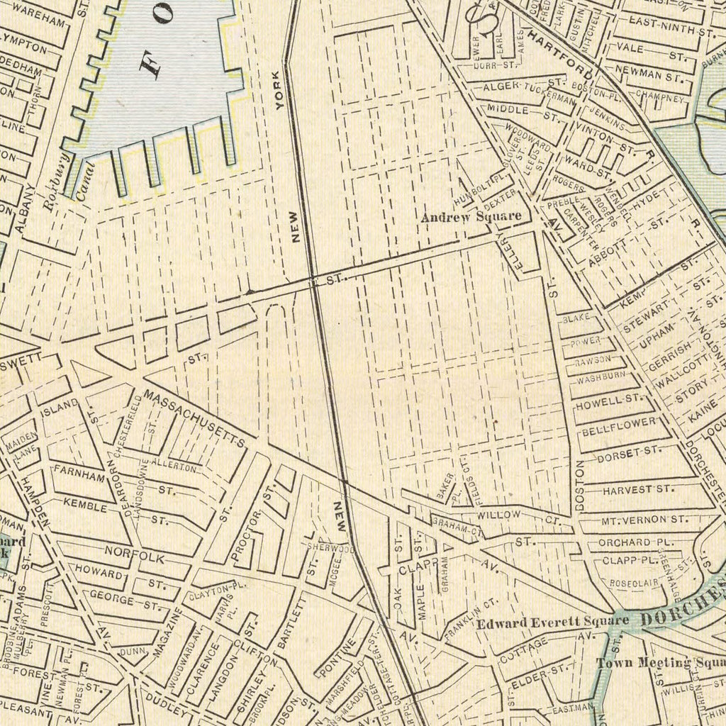 Vintage Map of Boston, Massachusetts 1901