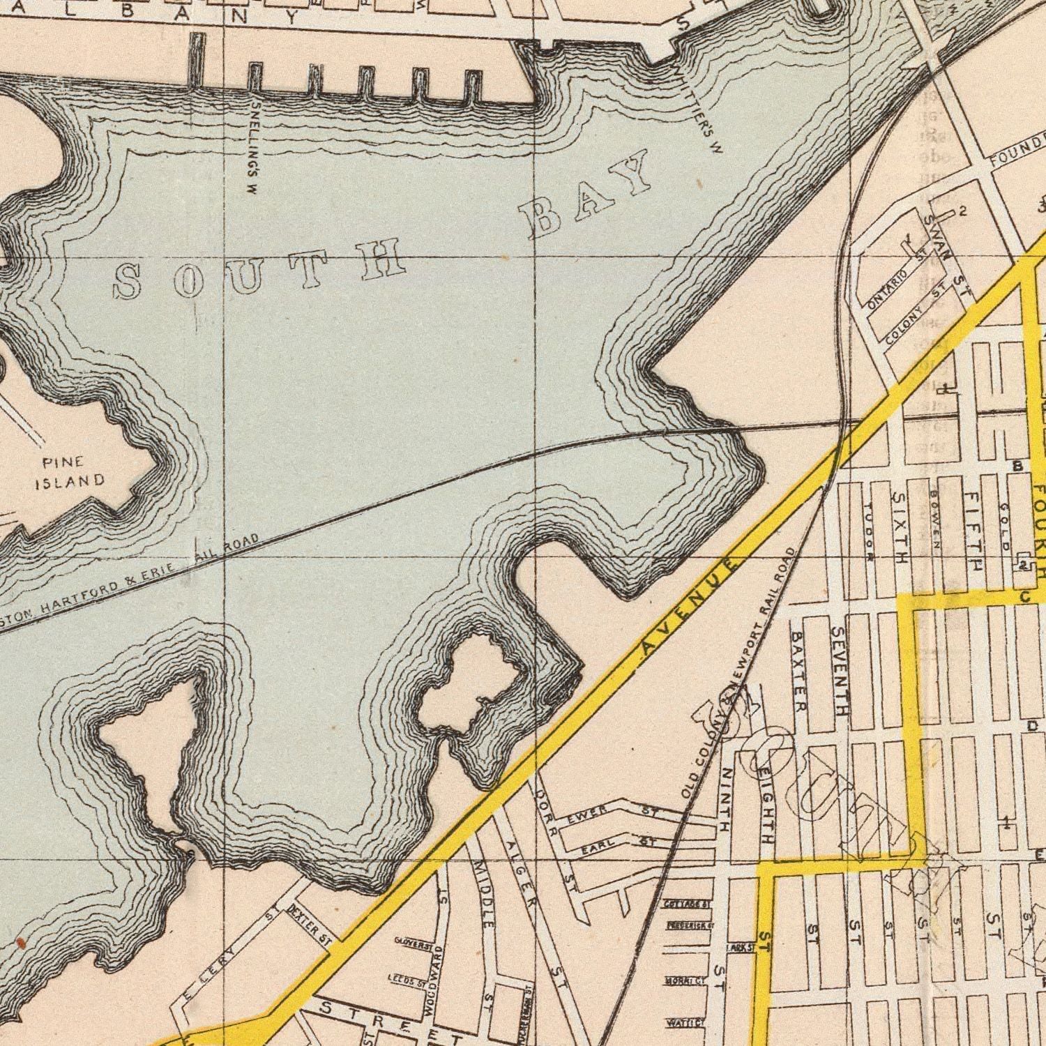 Vintage Map of Boston, Massachusetts 1872