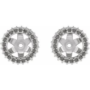 Sterling Silver .09 mm Round Earring Jacket Mounting with 6.5 mm ID
