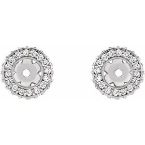 Platinum 1/6 CTW Natural Diamond Earring Jackets – image 2