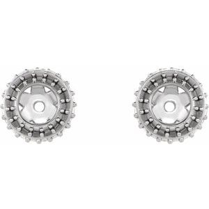 Platinum .09 mm Round Earring Jacket Mounting with 3 mm ID