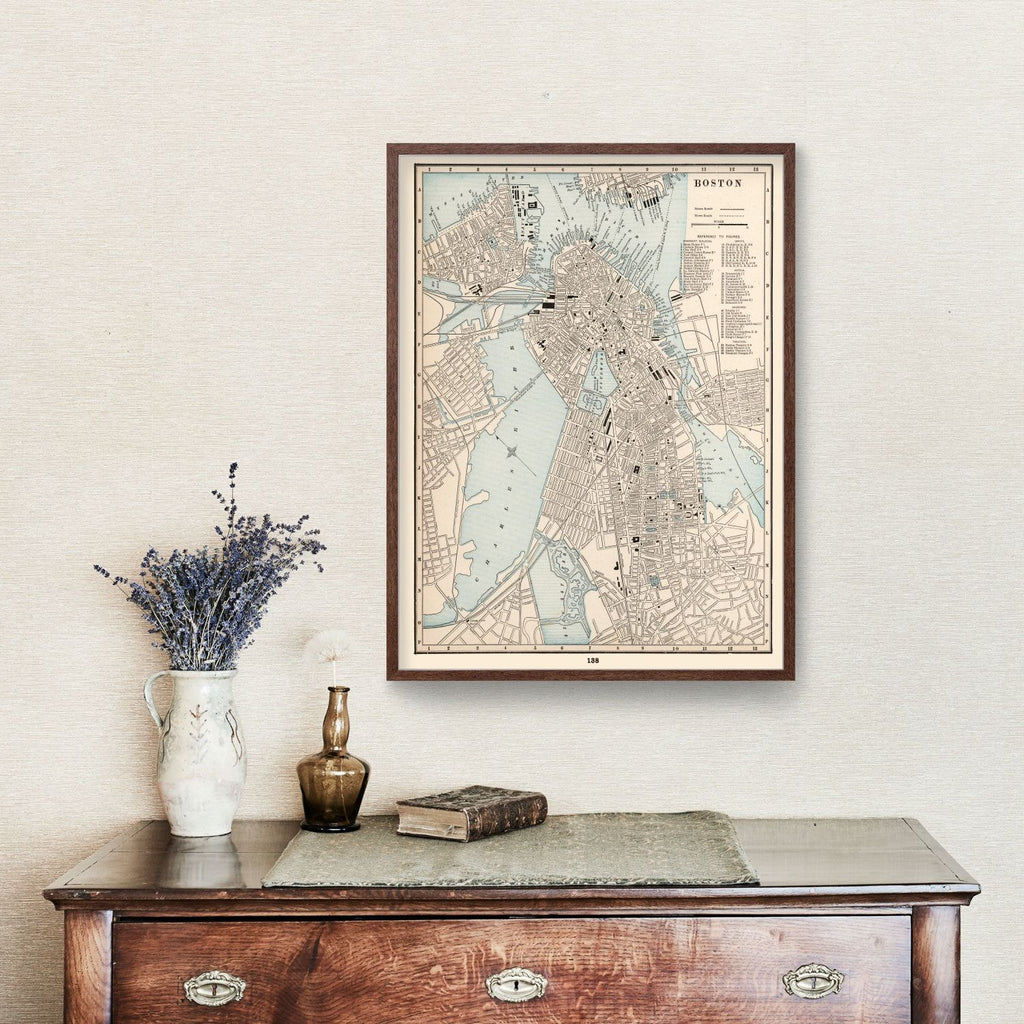 Vintage Map of Boston, Massachusetts 1893