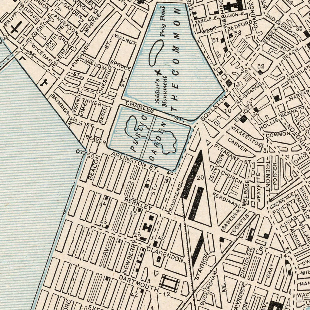 Vintage Map of Boston, Massachusetts 1893