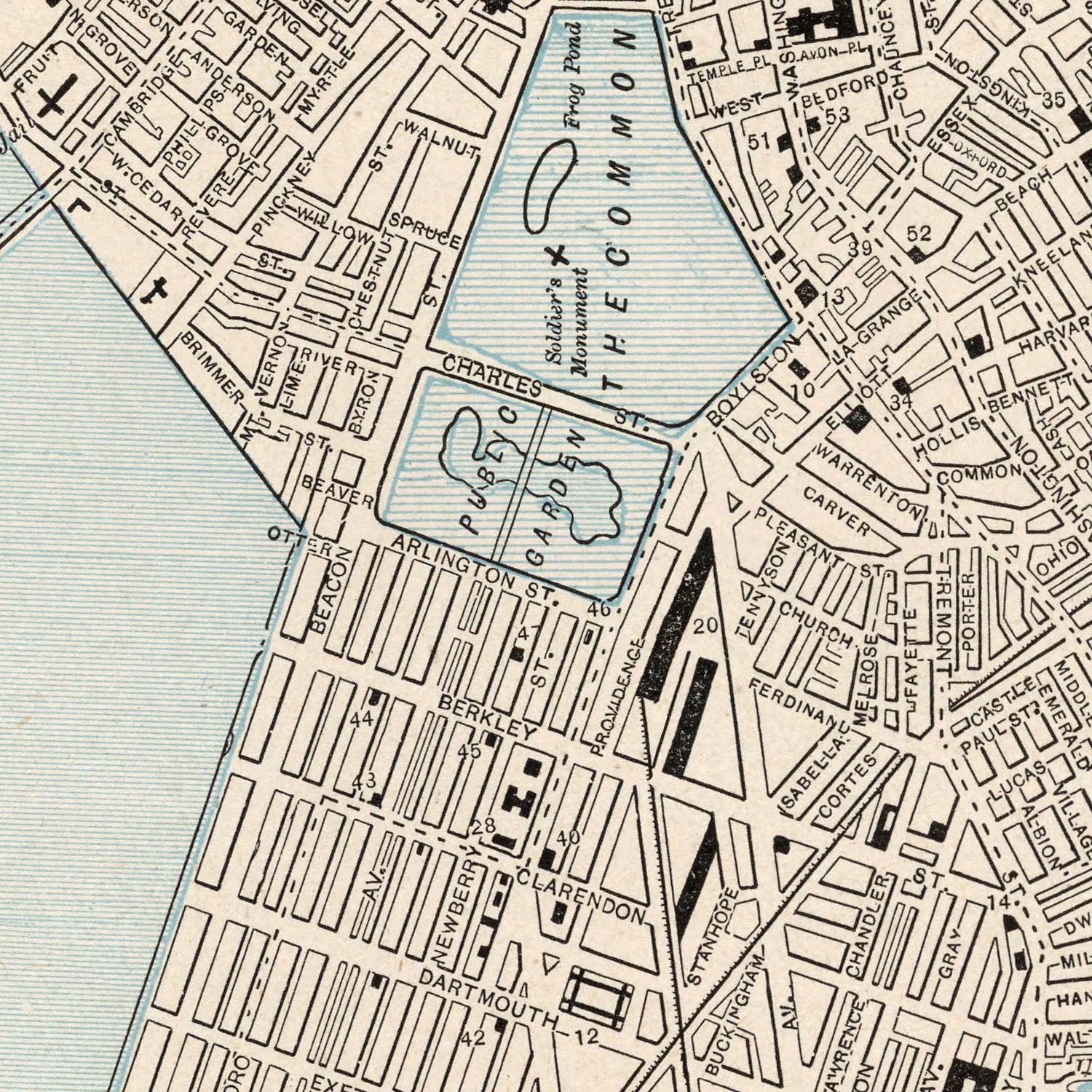Vintage Map of Boston, Massachusetts 1893