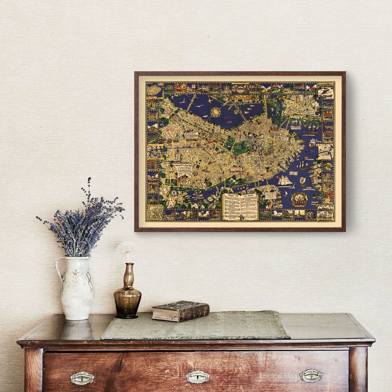 Vintage Map of Boston, Massachusetts 1926