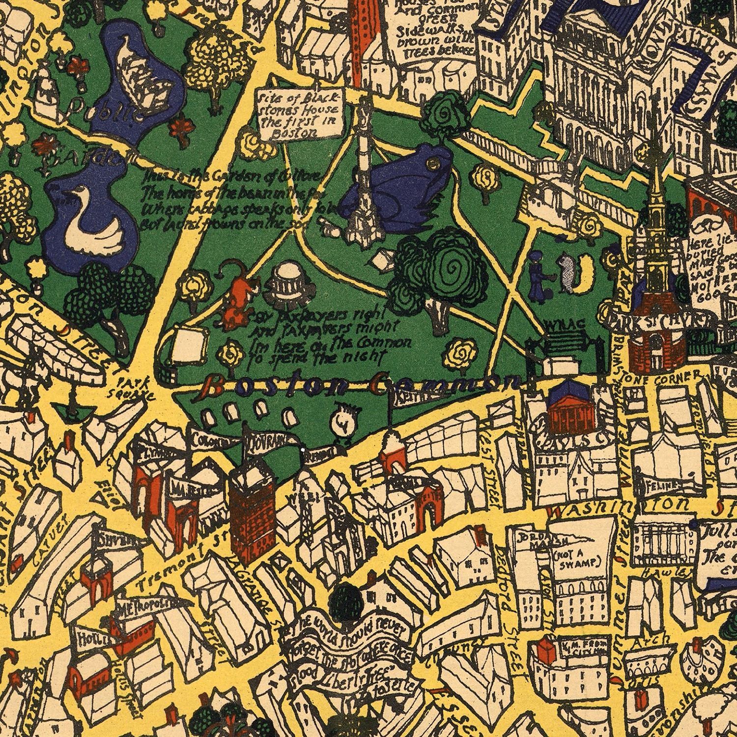 Vintage Map of Boston, Massachusetts 1926
