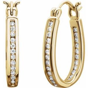 14K Yellow Gold 1/3 CTW Natural Diamond Inside-Outside Hinged 13.7 mm Hoop Earrings