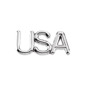 14K White Gold USA Lapel Pin