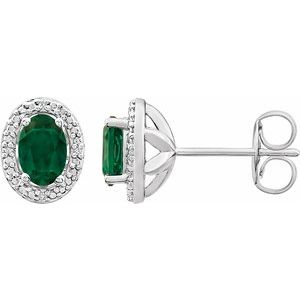 Oval 4-Prong Halo-Style Earrings