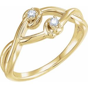 14K Yellow Gold  .06 CTW Natural Diamond Double Knot Ring