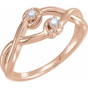 14K Rose Gold .06 CTW Natural Diamond Double Knot Ring