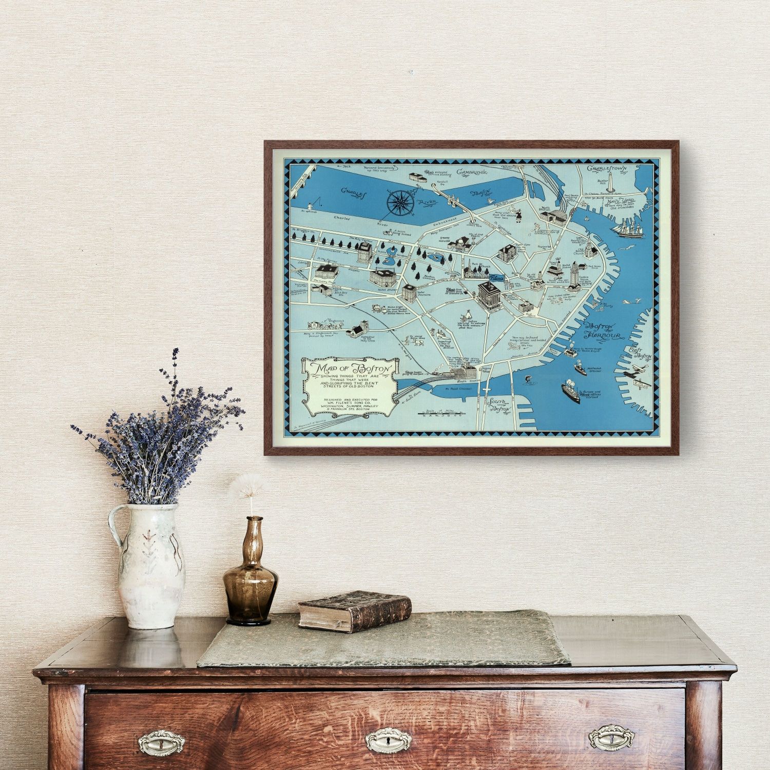 Vintage Map of Boston, Massachusetts 1926