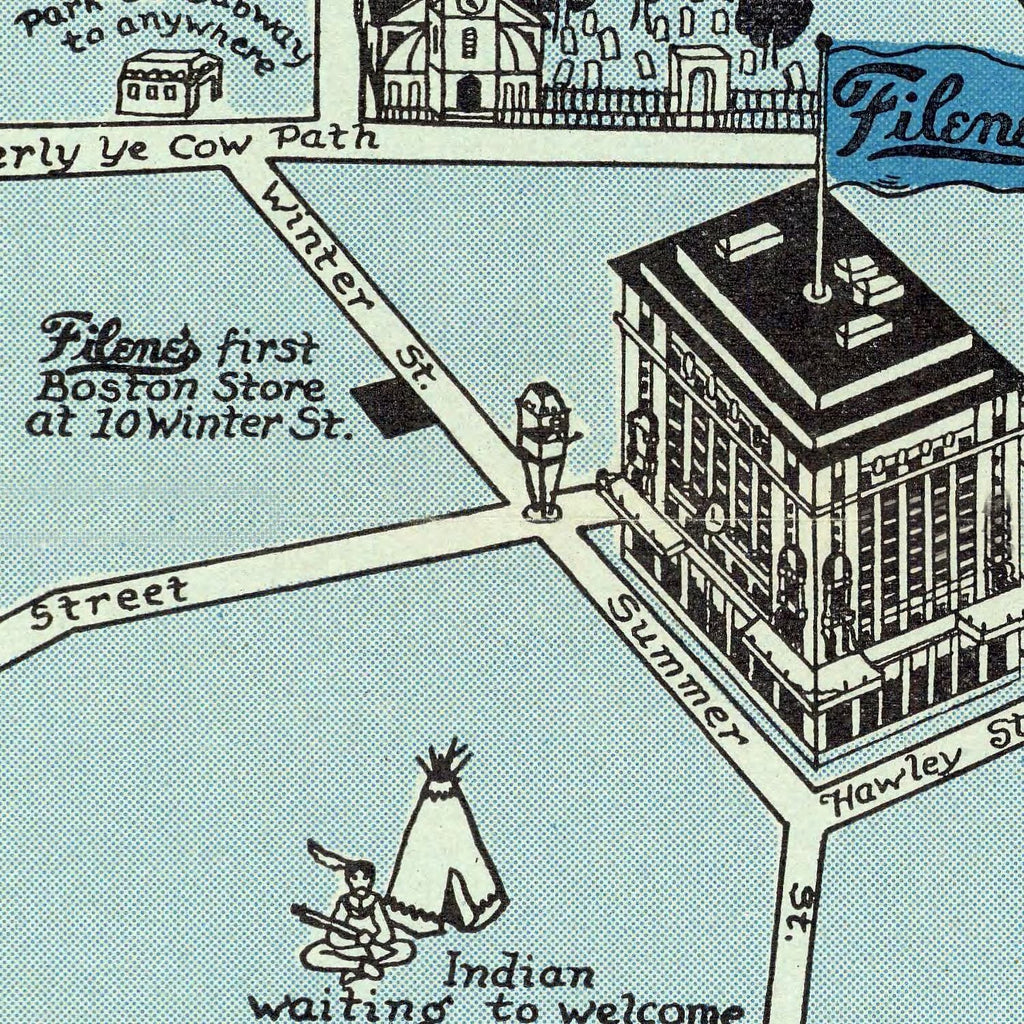 Vintage Map of Boston, Massachusetts 1926