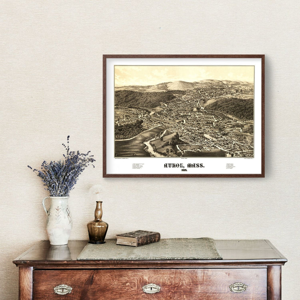 Vintage Map of Athol, Massachusetts 1887