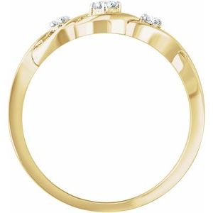 14K Yellow Gold .08 CTW Natural Diamond Freeform Ring