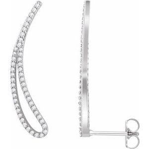 14K White Gold 1/4 CTW Natural Diamond Ear Climbers