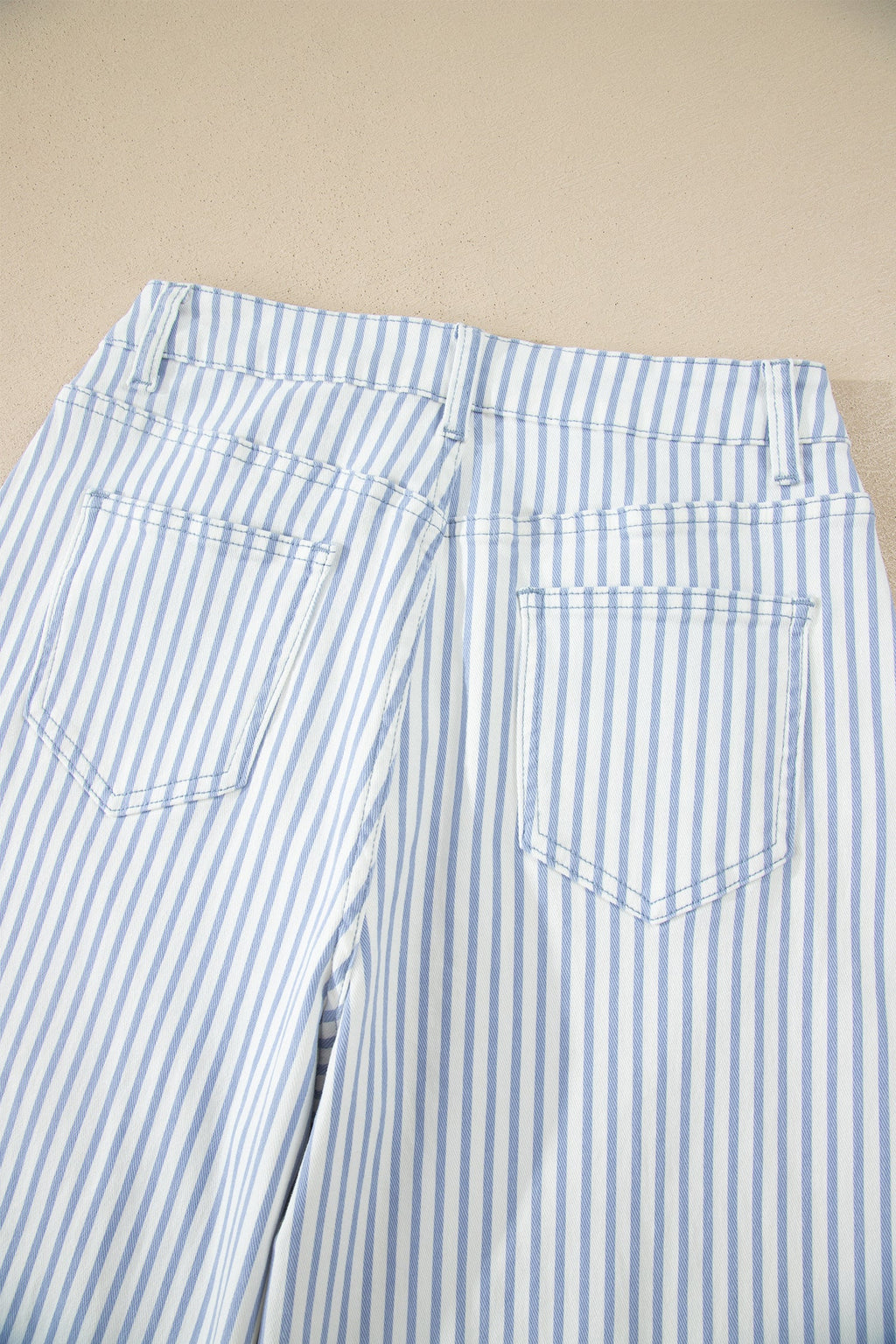 Stripe Denim High Waist Barrel Leg Jeans