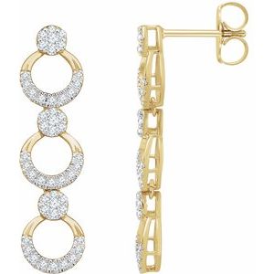 14K White Gold 1/2 CTW Natural Diamond Geometric Earrings – image 2