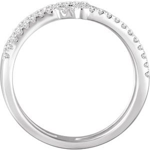 14K White Gold 3/8 CTW Natural Diamond Sideways Cross Ring