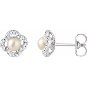 Halo-Style Pearl Earrings