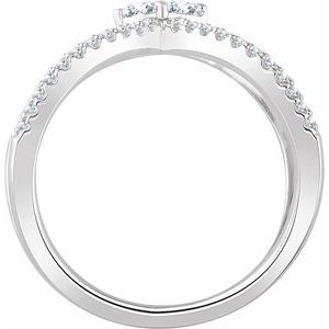 14K White Gold 3/8 CTW Natural Diamond Negative Space Ring