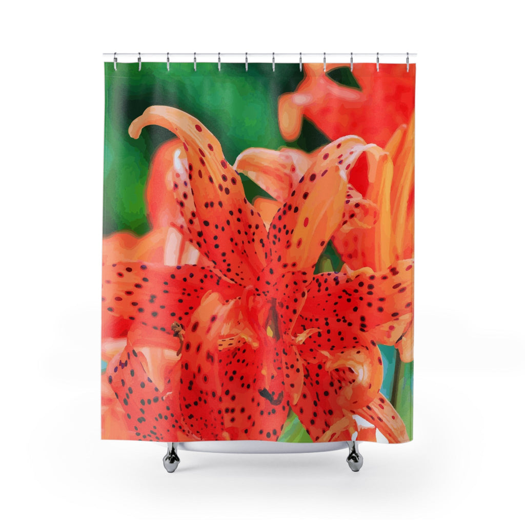 Orange Tiger Lily Shower Curtain