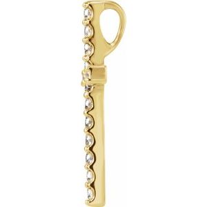 14K Yellow Gold 1/2 CTW Natural Diamond Petite Cross Pendant