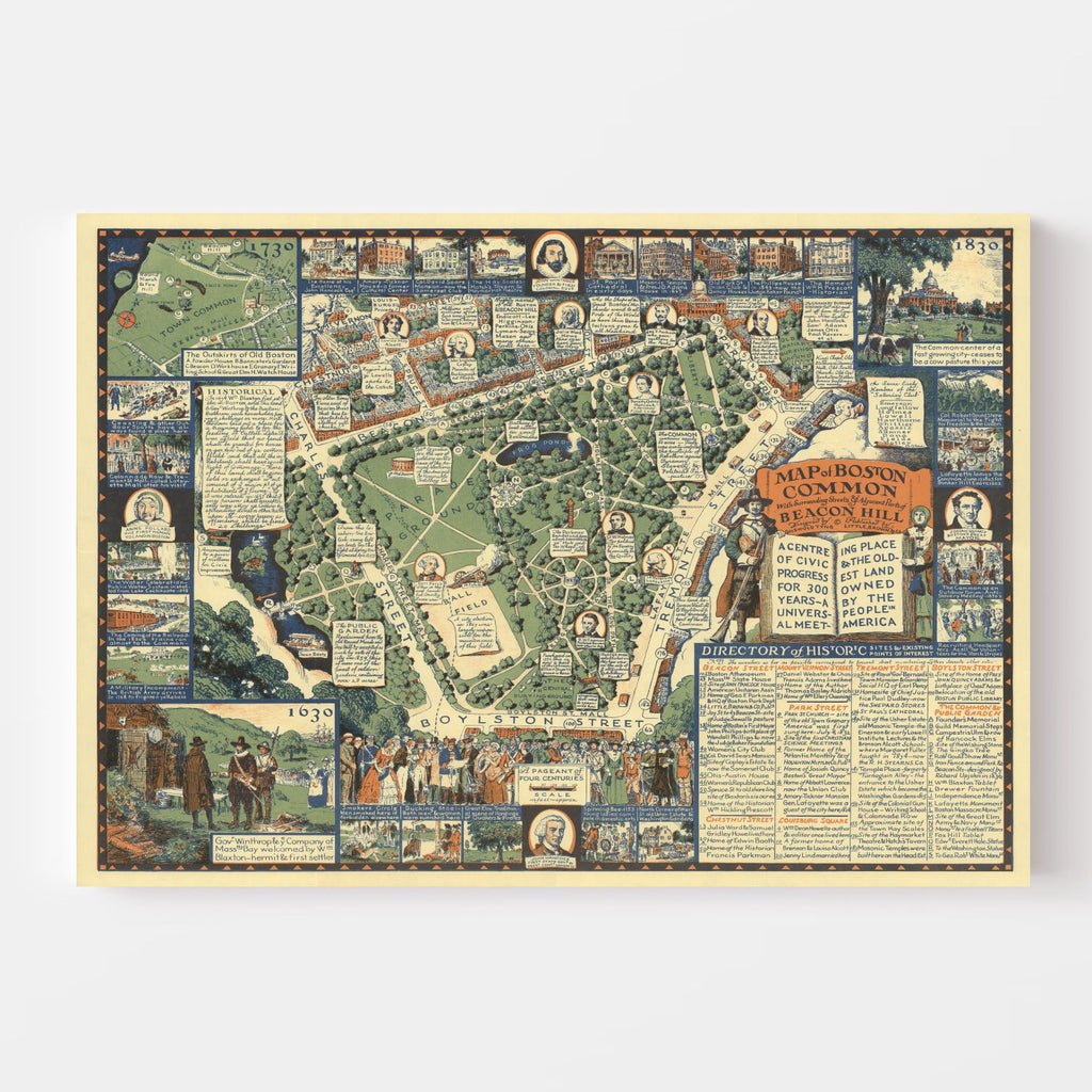 Vintage Map of Boston, Massachusetts 1930