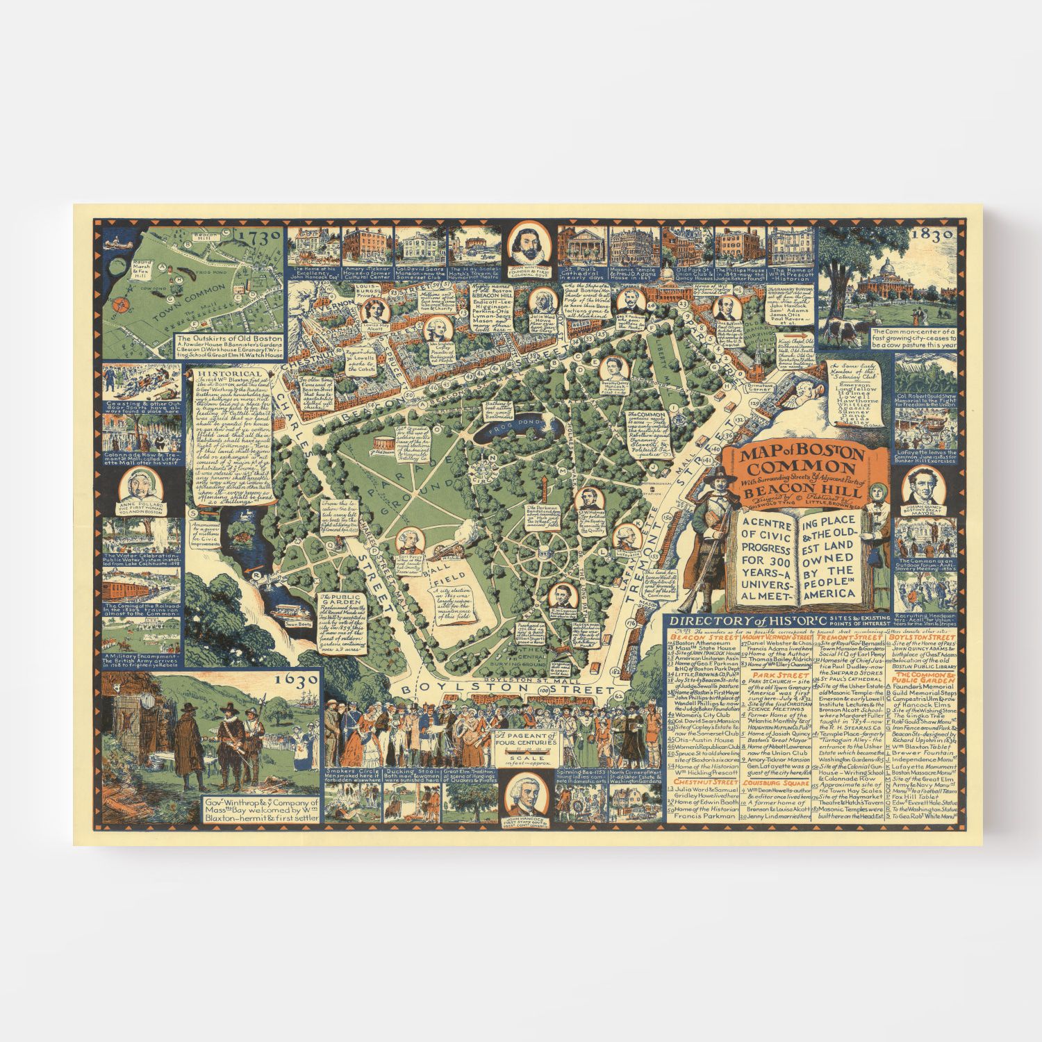 Vintage Map of Boston, Massachusetts 1930