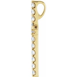 14K Yellow Gold 5/8 CTW Natural Diamond Petite Cross Pendant