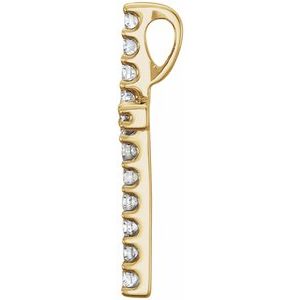 14K Yellow Gold 1/6 CTW Lab-Grown Diamond Petite Cross Pendant