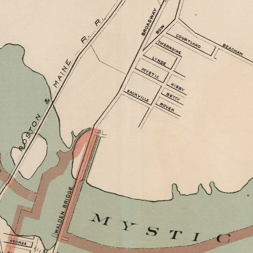 Vintage Map of Boston, Massachusetts 1891