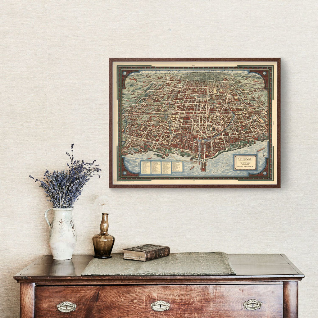 Vintage Map of Chicago, Illinois 1938